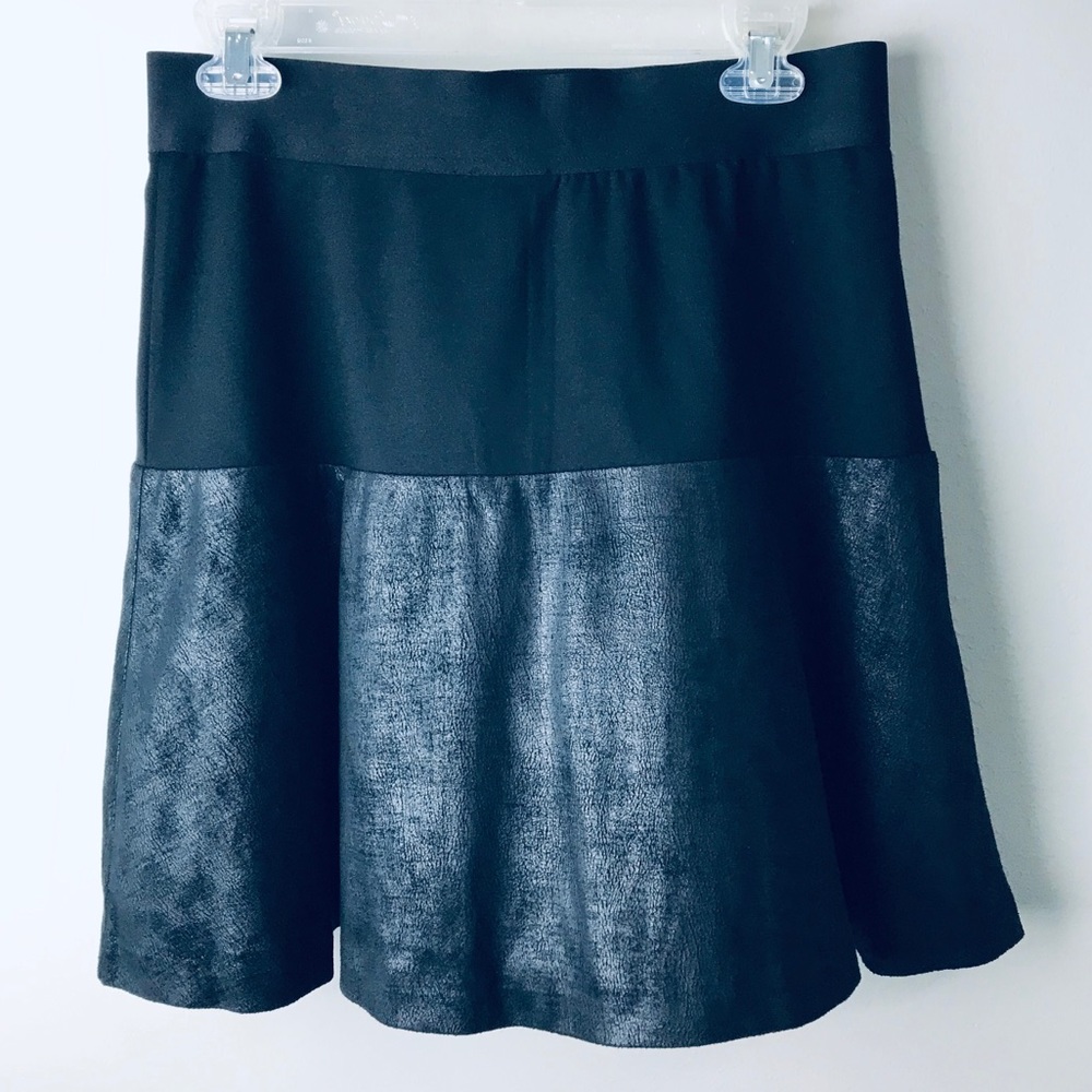 CAbi black mixed media skirt